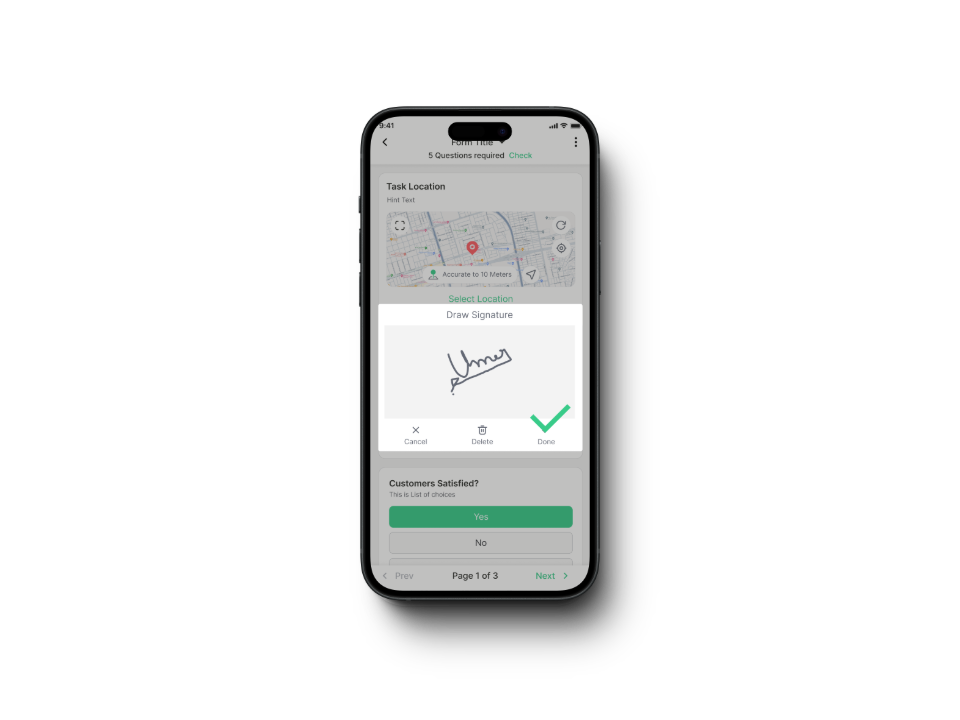 Mobile - Signature in form